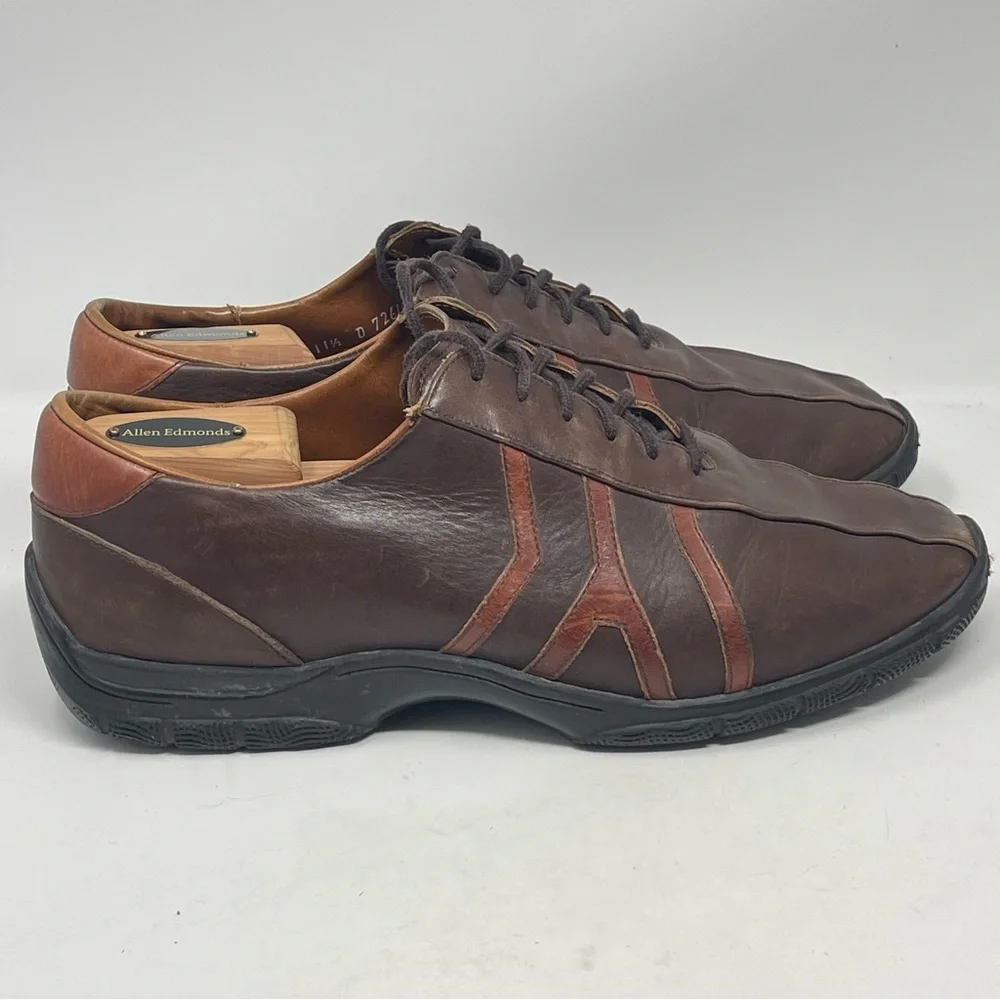 Allen Edmonds Traveler Shoes Mens 11.5D Brown Leather Bicycle Toe Casual Driving